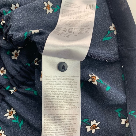 ASOS Only Blue Flora Sheer Long Sleeve High Neckline Top Blouse Size Medium - Picture 9 of 11